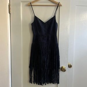 BCBG navy fringe cowgirl dress size 0
